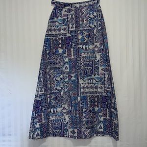 F. A. Chatta blue and purple belted skirt